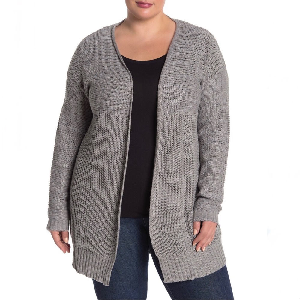 RDI Shaker Knit Cardigan / Sweater Grey Plus Size 1X NWT